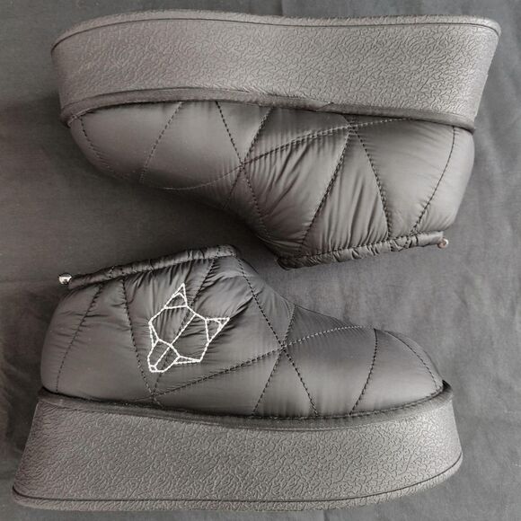 NWOT ♡ Naked Wolfe ♡ Buffy Fur Lined Puffer Platform Boots in Black - Picture 3 of 8